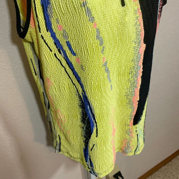 Jamie Sadock Sleeveless Zip Polo Top Multicolor Sz Large - Picture 5 of 11